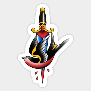 Swallow with dagger Sticker